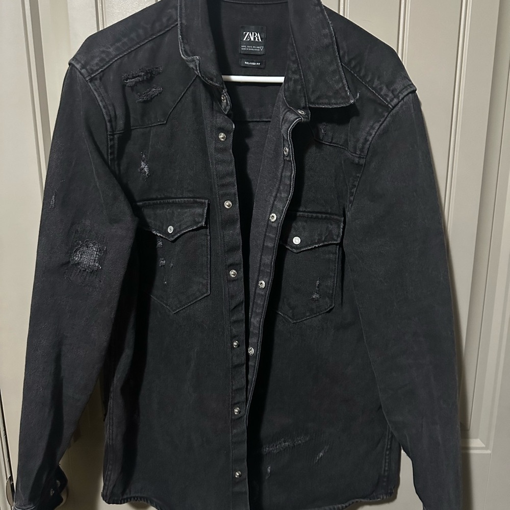 Zara Black Denim Jacket - Large